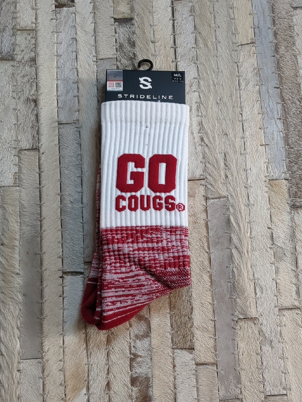 Strideline Washington State University Cougars M/L Full Knit Socks NWT
